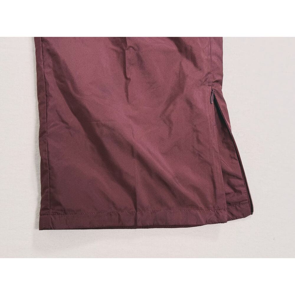Nike Womens Wide Leg Track Pants Size Large Maroon Ankle Zip Pull Sporty Running - Picture 5 of 7